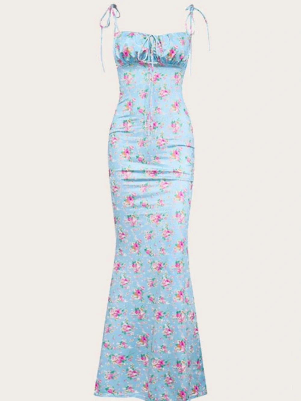 House of CB Light Blue Floral Maxi Dress - Picture 6 of 11